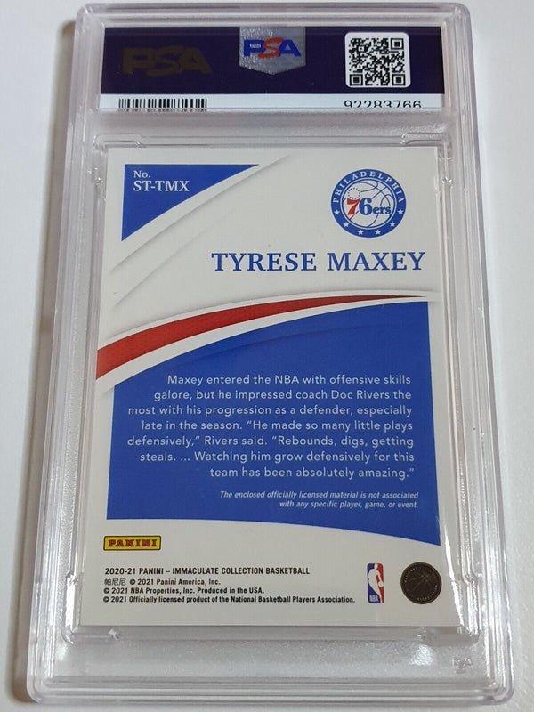 2020 Immaculate Tyrese Maxey Rookie #PATCH /99 Jumbo RC Jersey - PSA 9 (POP 4)