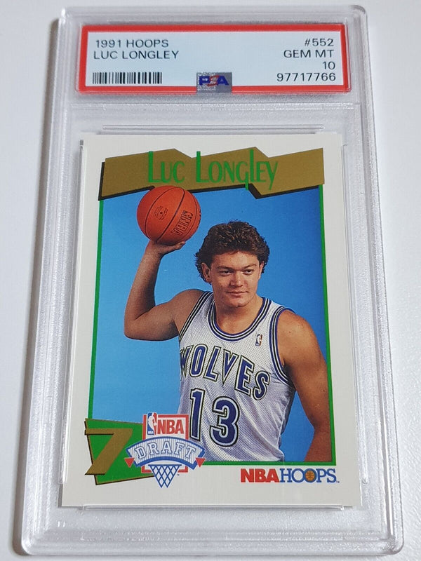 1991 NBA Hoops Luc Longley Rookie #552 RC - PSA 10 ( POP 10)