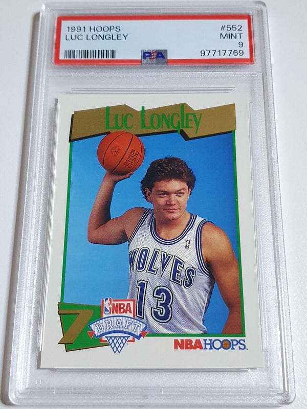 1991 NBA Hoops Luc Longley Rookie #552 RC - PSA 9 (POP 11)