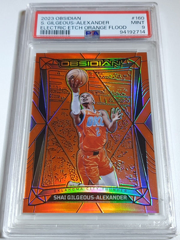 2023 Obsidian Shai Gilgeous-Alexander #160 ELECTRIC ETCH ORANGE /99 - PSA 9