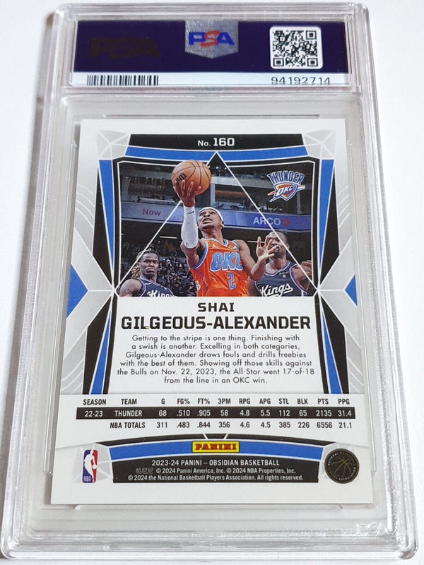 2023 Obsidian Shai Gilgeous-Alexander #160 ELECTRIC ETCH ORANGE /99 - PSA 9