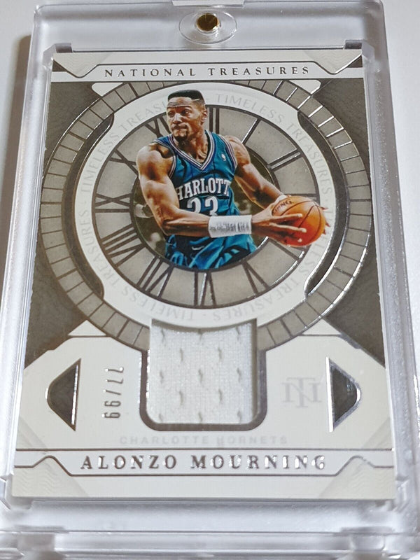 2021 Panini National Treasures Alonzo Mourning #PATCH /99 Game Worn Jersey