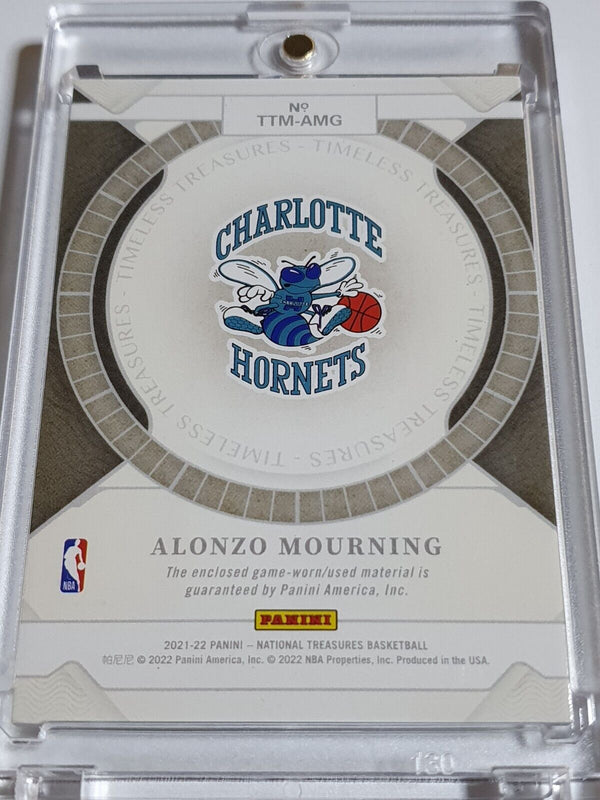 2021 Panini National Treasures Alonzo Mourning #PATCH /99 Game Worn Jersey