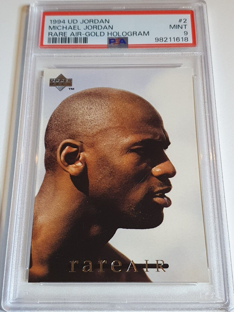 michael jordan rare air card gold Graded Mint 9 Michael Jordan 1994 Upper Deck Rare Air #44 Gold Version Card