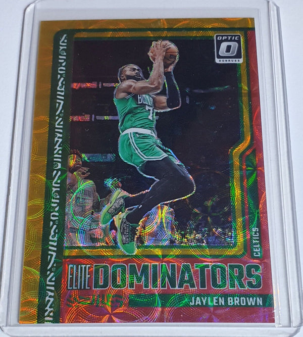 2023 Panini Donruss Optic Jaylen Brown #19 GOLD RED CHOICE /99 Holo - Rare