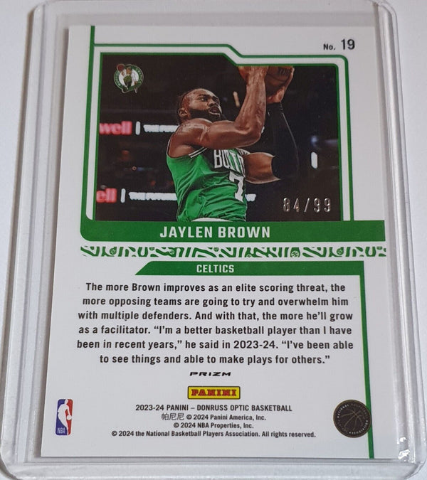 2023 Panini Donruss Optic Jaylen Brown #19 GOLD RED CHOICE /99 Holo - Rare