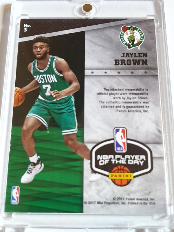 2017 Panini Jaylen Brown Rookie #PATCH Game Worn Jersey RC - Player of the Day