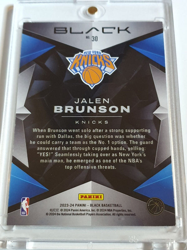 2023 Panini Black Jalen Brunson #30 SWIRLORAMA /75 Prizm - Ready to Grade