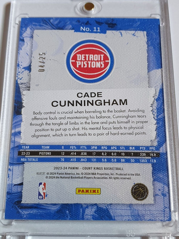 2023 Panini Court Kings Cade Cunningham #11 JADE /25 Edition - Ready to Grade