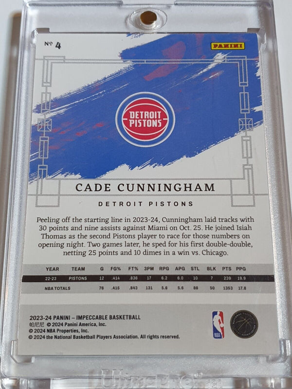 2023 Panini Impeccable Cade Cunningham #4 SILVER /75 Edition - Ready to Grade