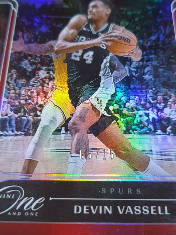 2023 Panini One and One Devin Vassell #68 RED /15 Holo - Panini Factory Sealed