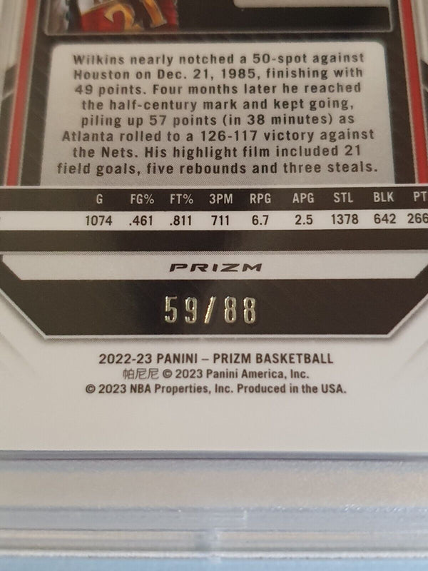 2022 Panini Prizm Dominique Wilkins #279 RED CHOICE /88 Holo - PSA 10 (POP 1)