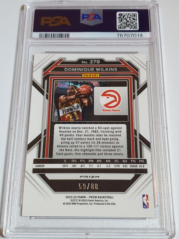 2022 Panini Prizm Dominique Wilkins #279 RED CHOICE /88 Holo - PSA 10 (POP 1)