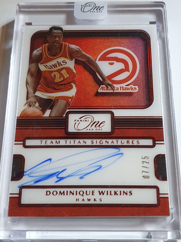 2022 One and One Dominique Wilkins AUTO RED /25 On Card Autograph - Sealed