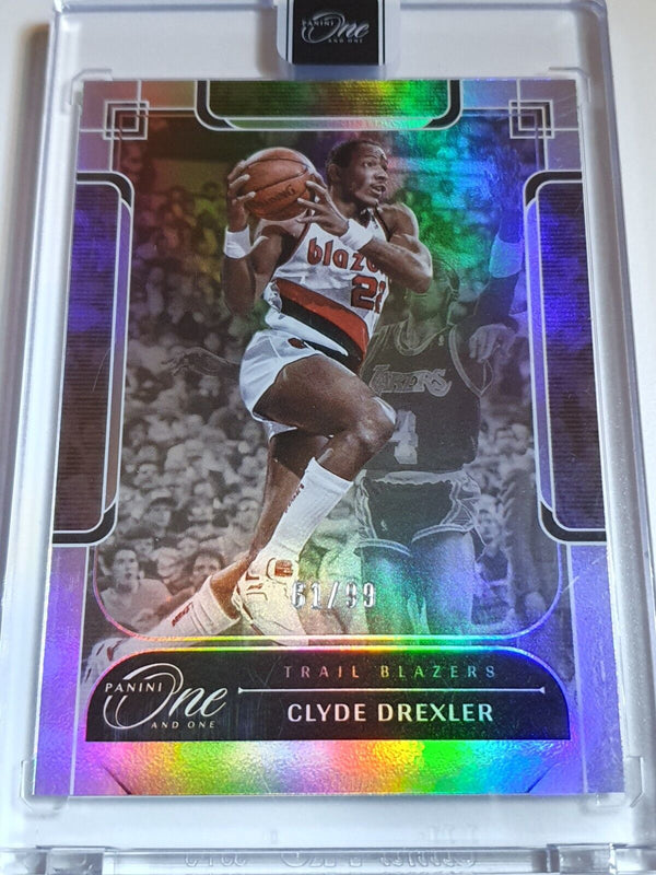 2023 Panini One and One Clyde Drexler #187 HOLO /99 - Panini Factory Sealed