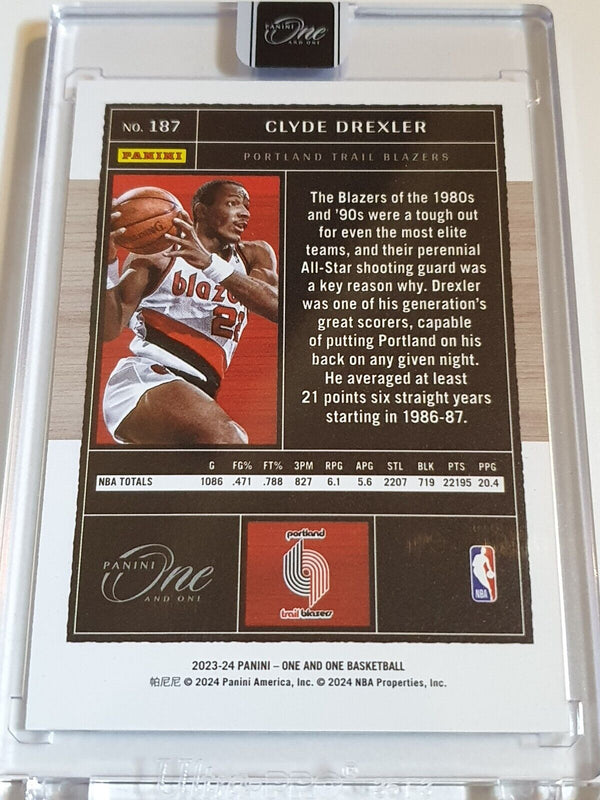 2023 Panini One and One Clyde Drexler #187 HOLO /99 - Panini Factory Sealed