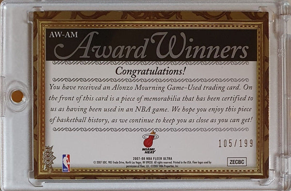 2007 Fleer Ultra Alonzo Mourning #PATCH /199 Game Worn Jersey - Ready to Grade