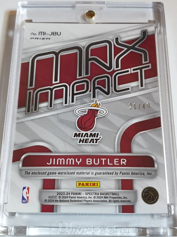 2023 Panini Spectra Jimmy Butler #PATCH ASTRAL Holo /49 Game Worn 3 Color Jersey