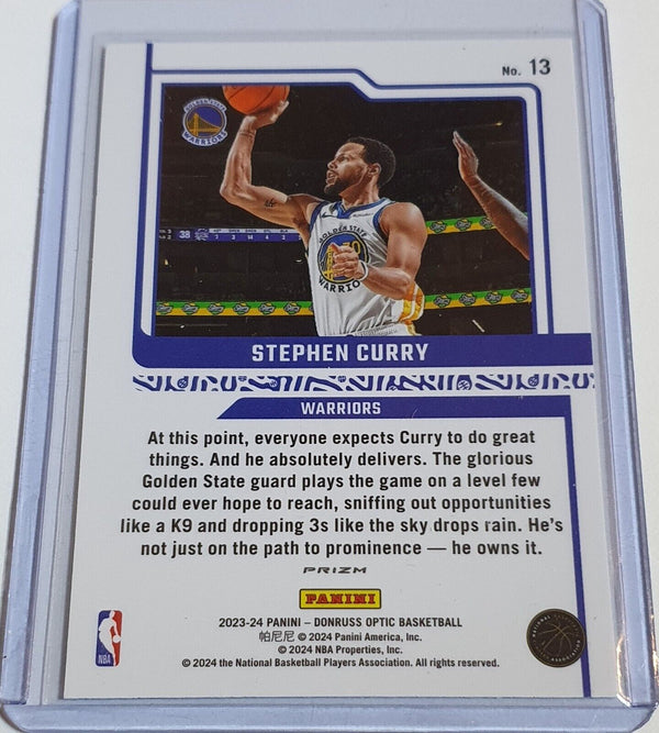 2023 Donruss Optic Stephen Curry #13 FAST BREAK Holo Elite Dominators - Rare