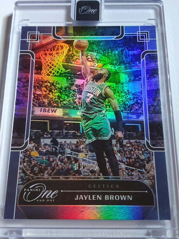 2023 Panini One and One Jaylen Brown #28 BLUE /35 Holo - Panini Factory Sealed