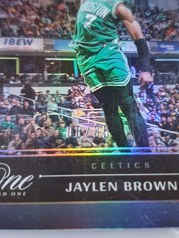 2023 Panini One and One Jaylen Brown #28 BLUE /35 Holo - Panini Factory Sealed