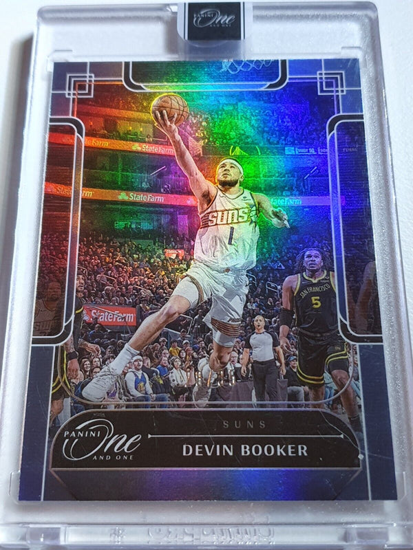 2023 Panini One and One Devin Booker #98 BLUE /35 Holo - Panini Factory Sealed