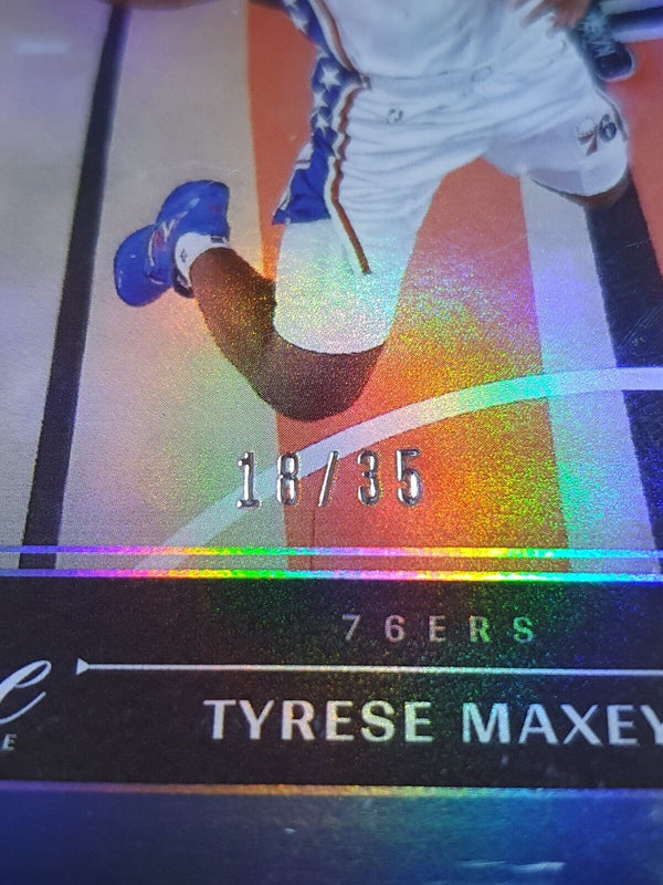 2023 Panini One and One Tyrese Maxey #22 BLUE /35 Holo - Panini Factory Sealed