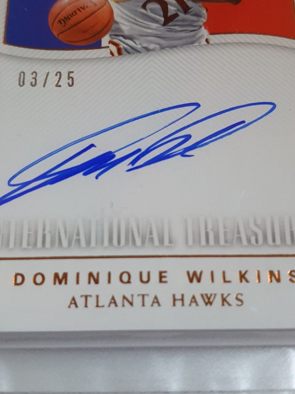 2017 National Treasures Dominique Wilkins AUTO /25 Autograph - PSA 9 (POP 1)