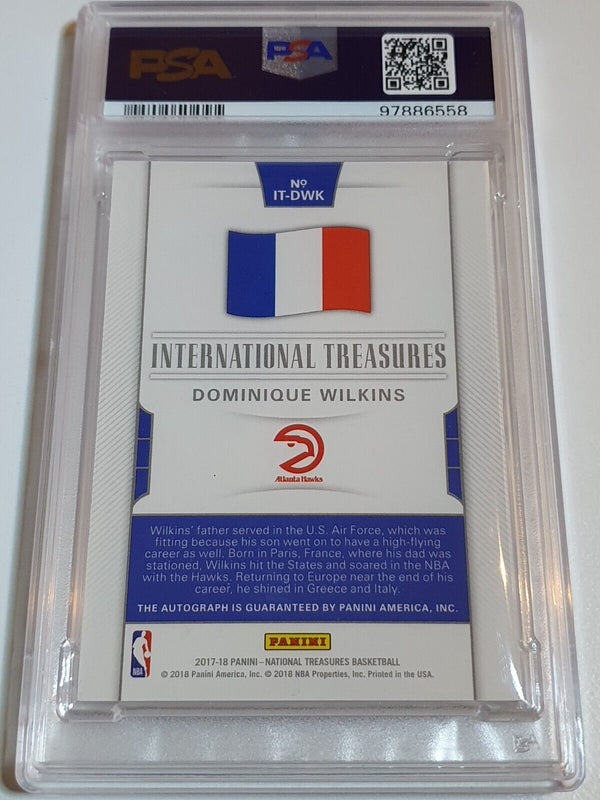 2017 National Treasures Dominique Wilkins AUTO /25 Autograph - PSA 9 (POP 1)