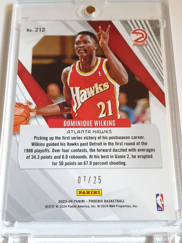 2023 Panini Phoenix Dominique Wilkins #212 FIRE AND ICE /25 Holo - Rare