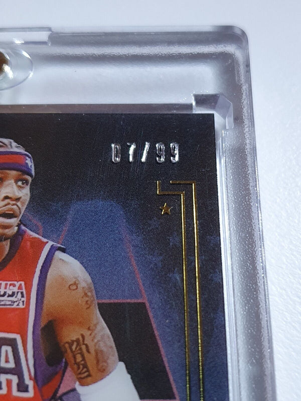 2023 Panini Noir Allen Iverson #PATCH /99 Game Worn Jersey - Rare
