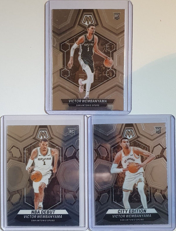 2023 Mosaic Victor Wembanyama LOT of 3 Rookie Cards #238 #257 #282 RC - Rare