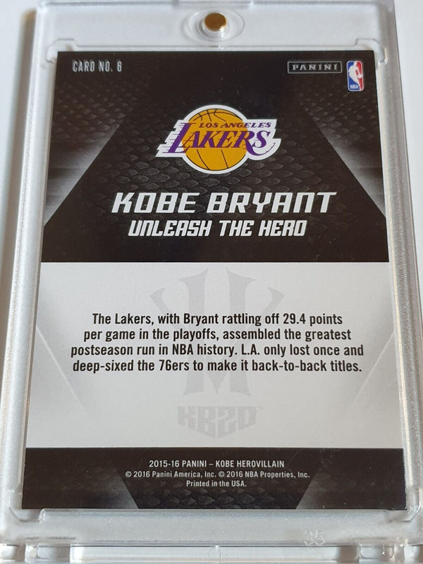 2017 Panini Kobe Herovillain Kobe Bryant #6 RED Holo Unleash the Hero - Rare