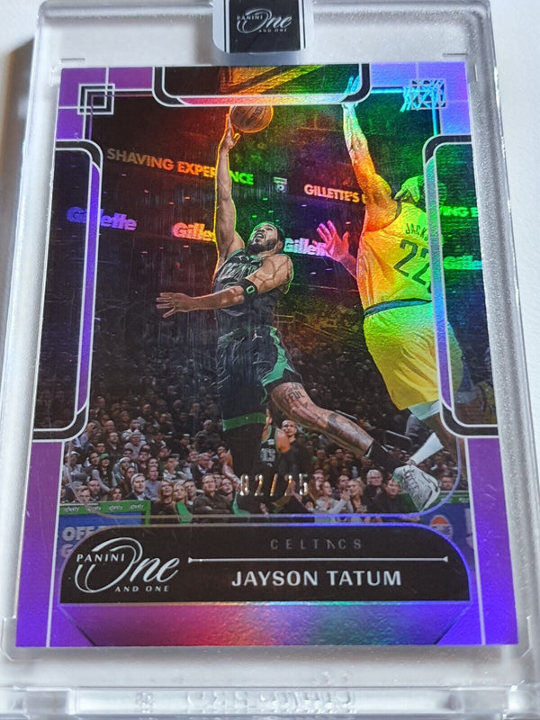 2023 Panini One and One Jayson Tatum #69 PURPLE /25 Holo - Panini Factory Sealed