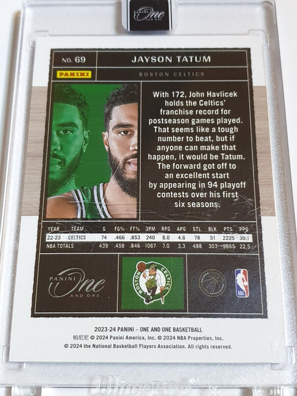 2023 Panini One and One Jayson Tatum #69 PURPLE /25 Holo - Panini Factory Sealed