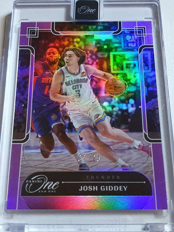 2023 Panini One and One Josh Giddey #73 PURPLE /25 Holo - Panini Factory Sealed