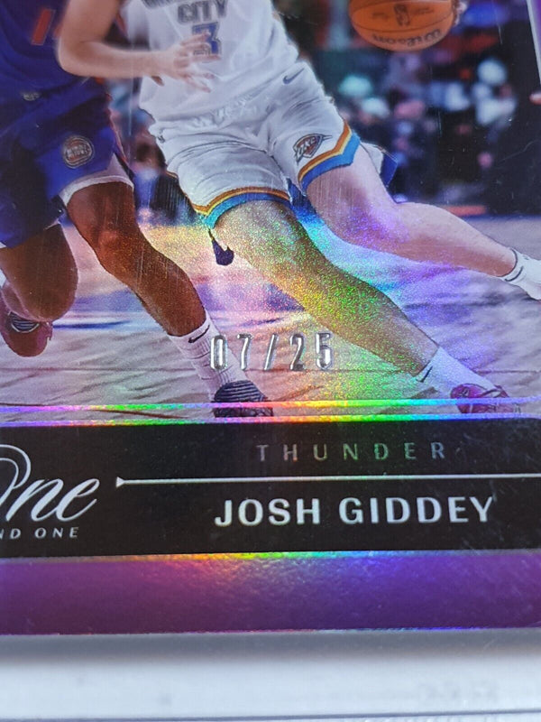 2023 Panini One and One Josh Giddey #73 PURPLE /25 Holo - Panini Factory Sealed