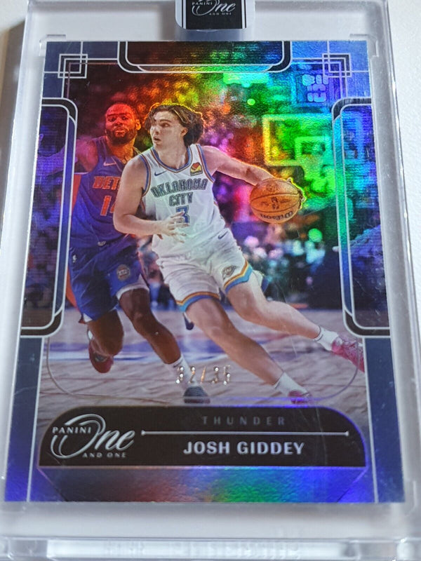 2023 Panini One and One Josh Giddey #73 BLUE /35 Holo - Panini Factory Sealed
