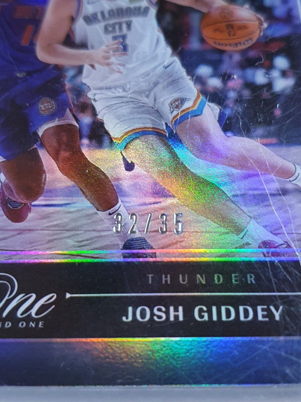 2023 Panini One and One Josh Giddey #73 BLUE /35 Holo - Panini Factory Sealed