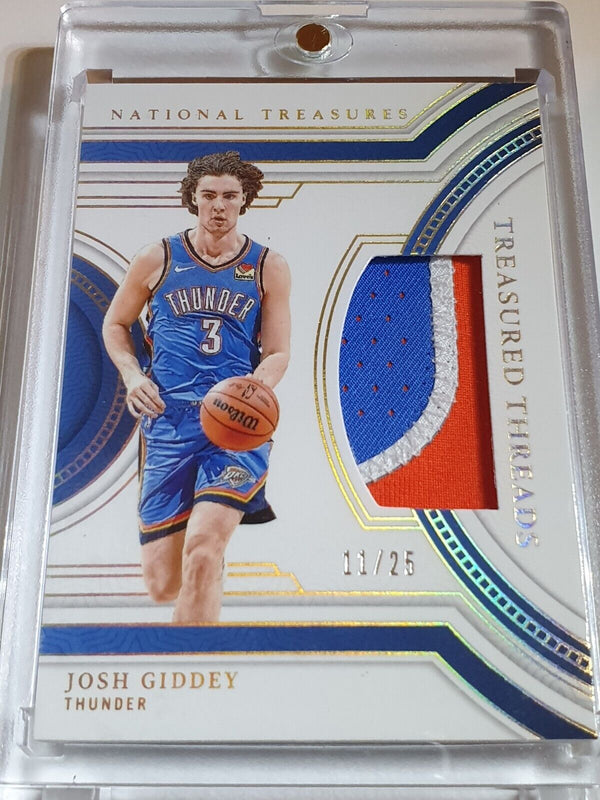 2023 National Treasures Josh Giddey #PATCH PRIME /25 Game Worn 3 Color Jersey