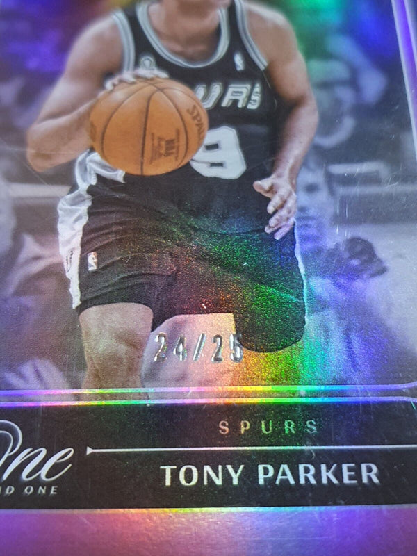 2023 Panini One and One Tony Parker #183 PURPLE /25 Holo - Panini Factory Sealed