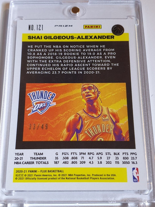 2020 Panini Flux Shai Gilgeous-Alexander #121 RED MOJO /49 Holo - Ready to Grade