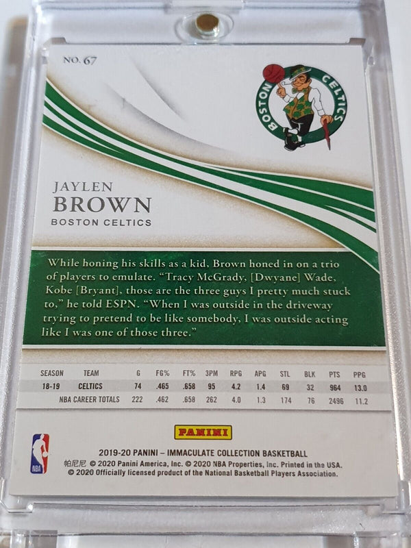 2019 Panini Immaculate Collection Jaylen Brown #67 SILVER /99 Edition - Rare