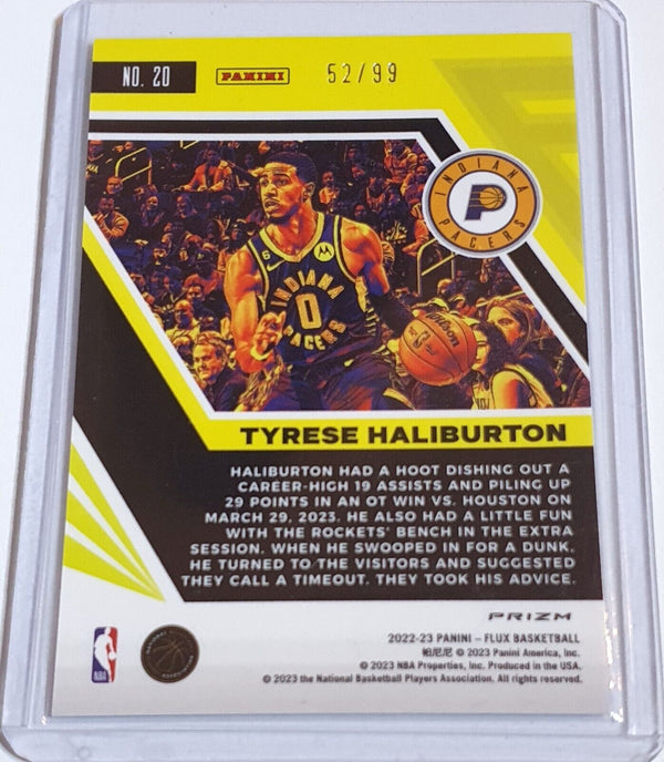 2022 Panini Flux Tyrese Haliburton #20 BLUE /99 Holo - Ready to Grade