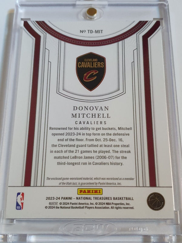 2023 National Treasures Donovan Mitchell #PATCH /99 Game Worn Jersey - Rare