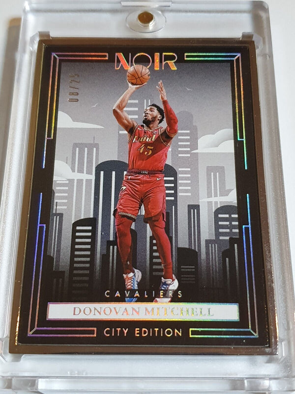 2023 Panini Noir Donovan Mitchell #213 METAL FRAME /25 City Edition - Rare