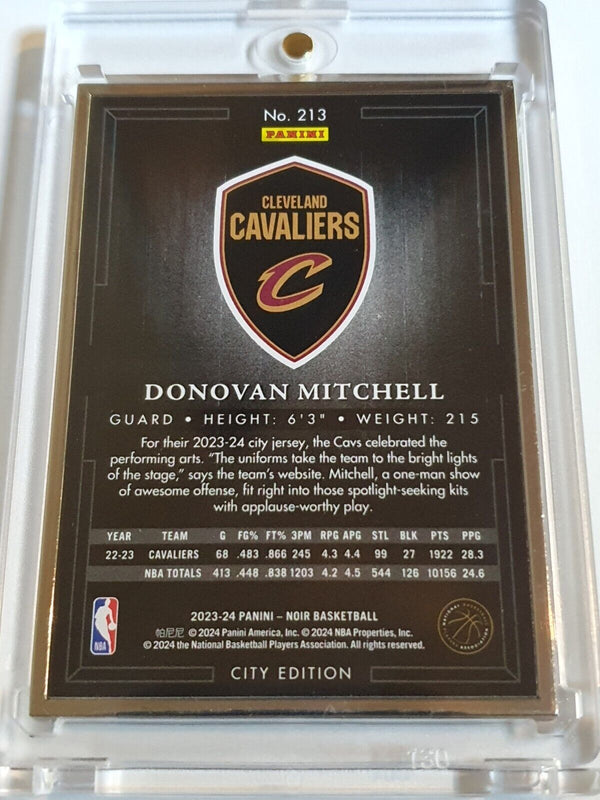 2023 Panini Noir Donovan Mitchell #213 METAL FRAME /25 City Edition - Rare