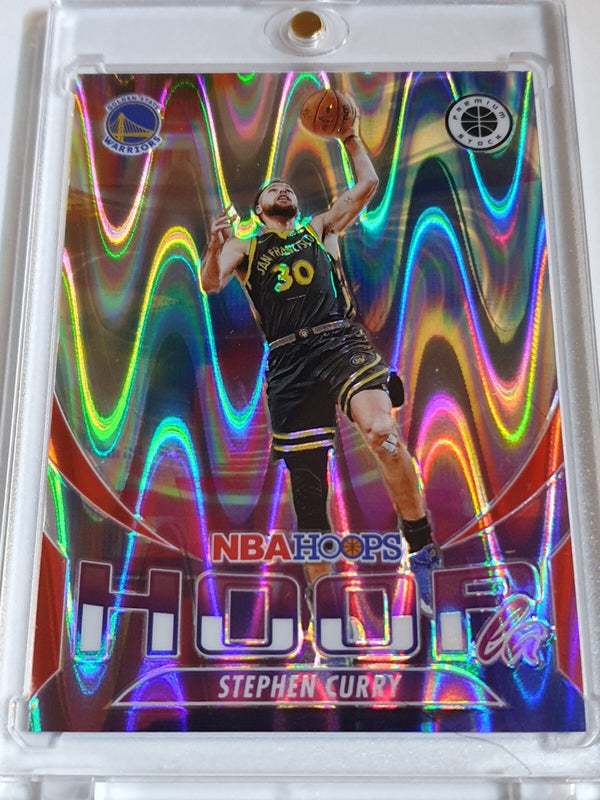 2023 Panini Hoops Premium Stock Stephen Curry #8 RED SEISMIC /199 Holo - Rare