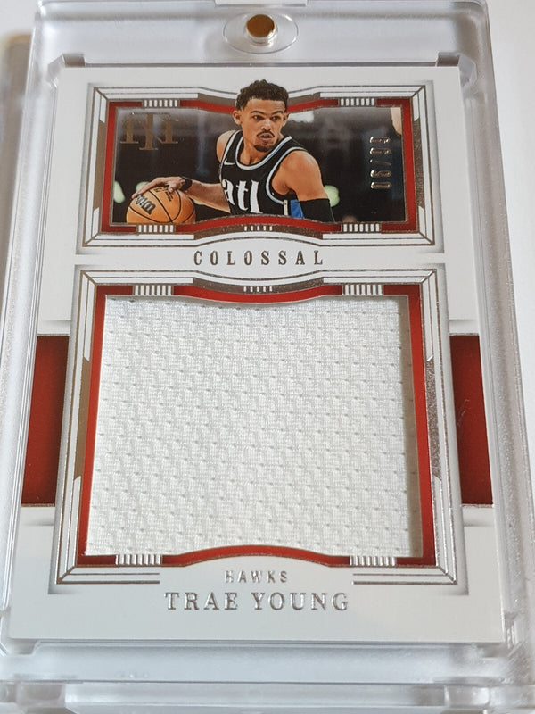 2023 Panini National Treasures Trae Young #PATCH /99 Game Worn Jumbo Jersey Rare
