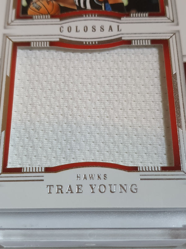 2023 Panini National Treasures Trae Young #PATCH /99 Game Worn Jumbo Jersey Rare